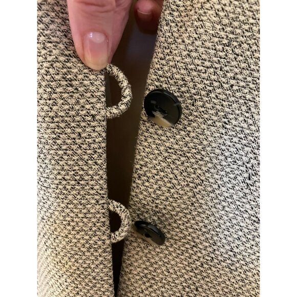 Vintage Linen Blend Womens Tweed Blazer Sz 2 Y2K Unique 4 Button Detail - Picture 4 of 10